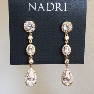 Nadri Oval Drop Gold Earrings (NWT)